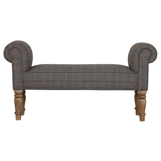 Read more about Cassia fabric hallway seating bench in multi tweed