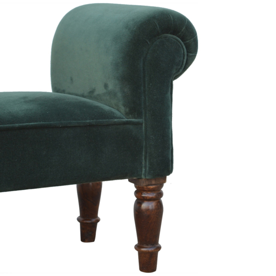 Cassia Velvet Hallway Seating Bench In Emerald Green Furniture in Fashion