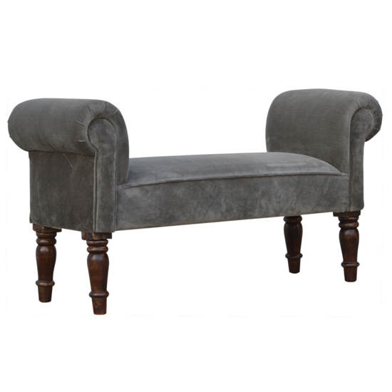 Cassia velvet hallway seating bench in grey £259.95 furniturenow.co.uk