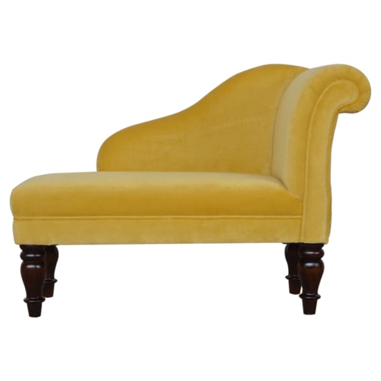 Cassia Velvet Lounge Chaise Chair In Mustard_2
