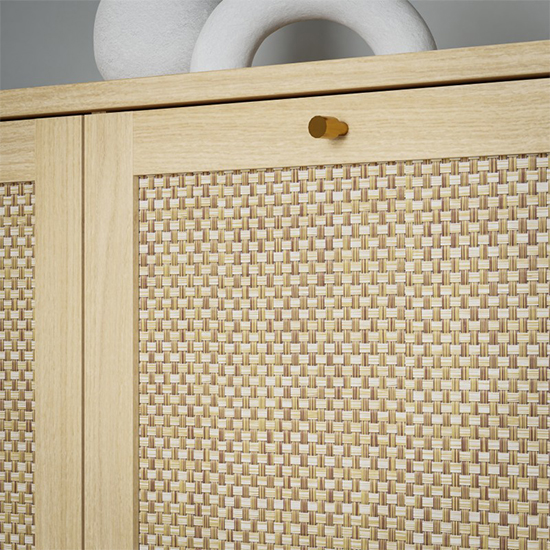 Cassis Wooden Sideboard With 3 Doors In Light Oak Effect