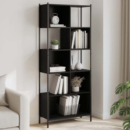Read more about Cassis wooden bookcase with 5 shelves in black