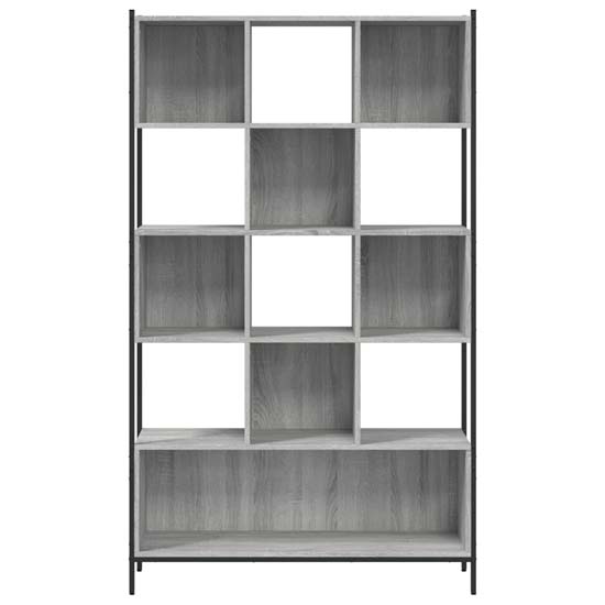 Cassis Wooden Bookcase With 7 Shelves In Grey Sonoma Oak