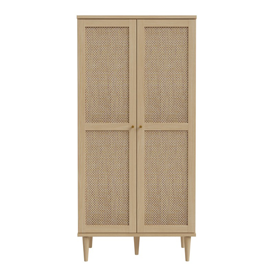 Cassis Wooden Wardrobe With 2 Doors In Light Oak Effect
