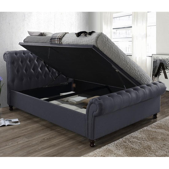 Castello Side Ottoman Double Bed In Charcoal_3