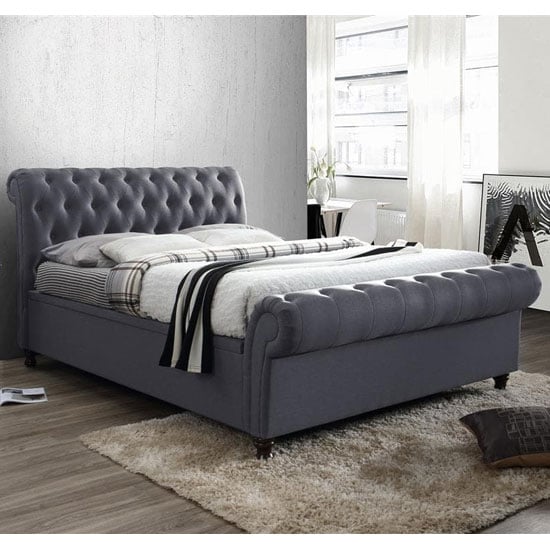 Read more about Castello side ottoman king size bed in charcoal