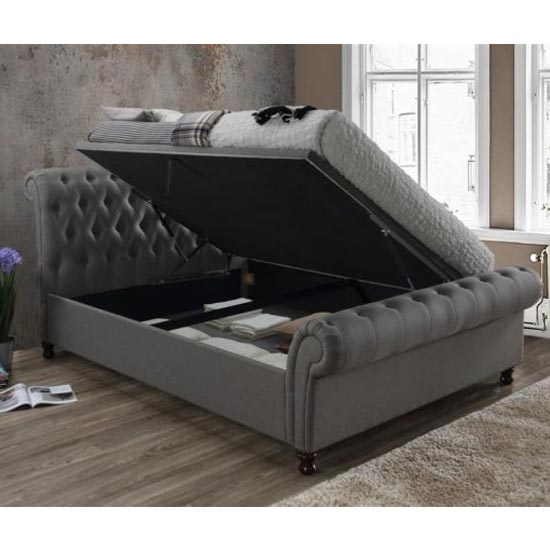 Castello Side Ottoman King Size Bed In Grey_3
