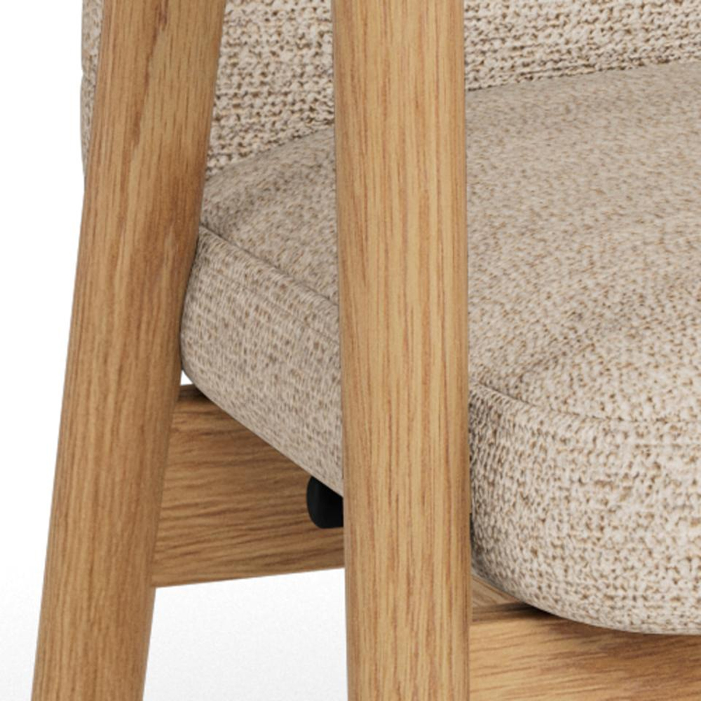Castle Fabric Dining Chairs With Wooden Frame In Pair - Terracotta