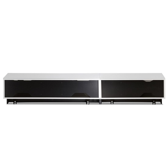 Crick LCD TV Stand Extra Large In White With Glass Door_3