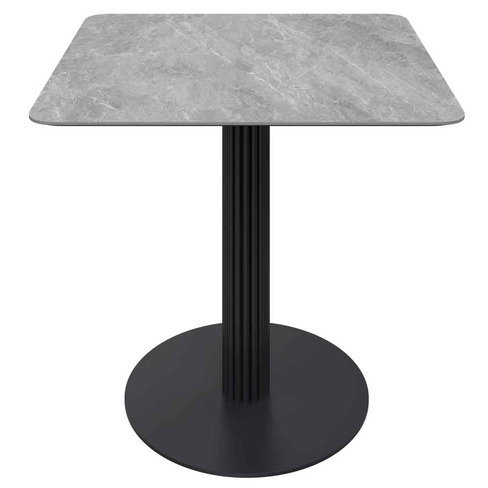 Castle Square Ceramic Top Bistro Table in Light Grey