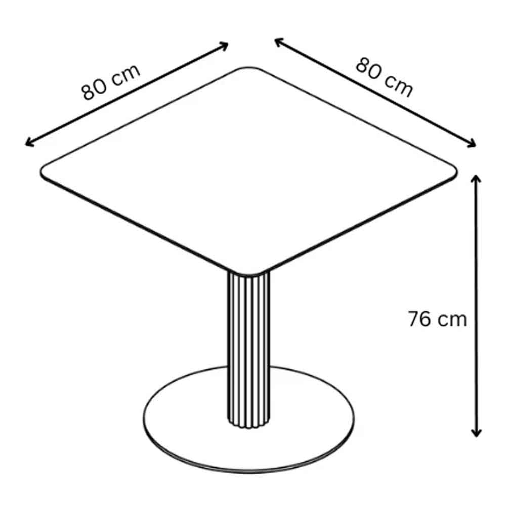 Castle Square Ceramic Top Bistro Table in Light Grey