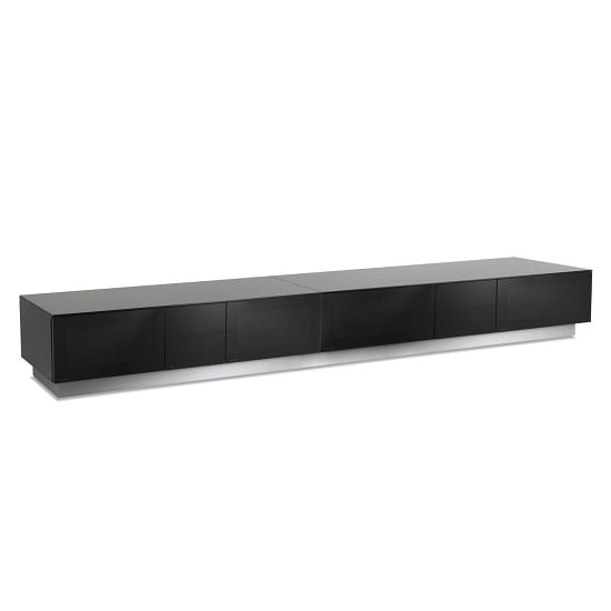 Crick LCD TV Stand In Black With Four Glass Door_3