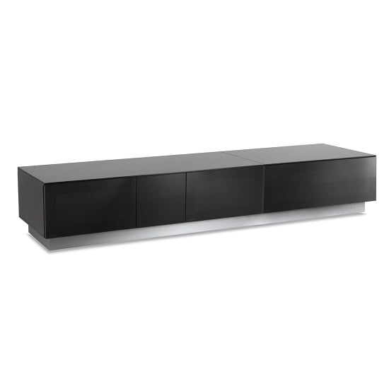 Crick LCD TV Stand Extra Large In Black With Glass Door_3