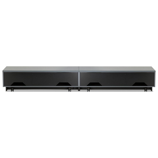Elements Wooden TV Stand With 4 Glass Doors In Grey