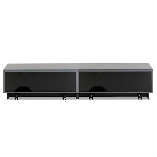 Elements Large Wooden TV Stand With 2 Glass Doors In Grey