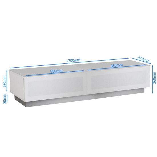Elements Large Wooden TV Stand With 2 Glass Doors In White