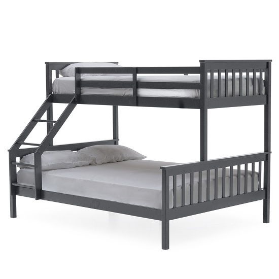 Castleford Wooden Triple Sleeper Bunk Bed In Grey Furniture in Fashion
