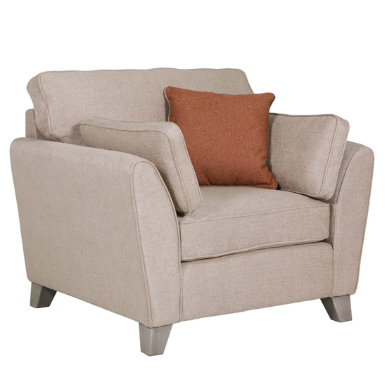 Read more about Castro fabric 1 seater sofa in biscuit with cushions