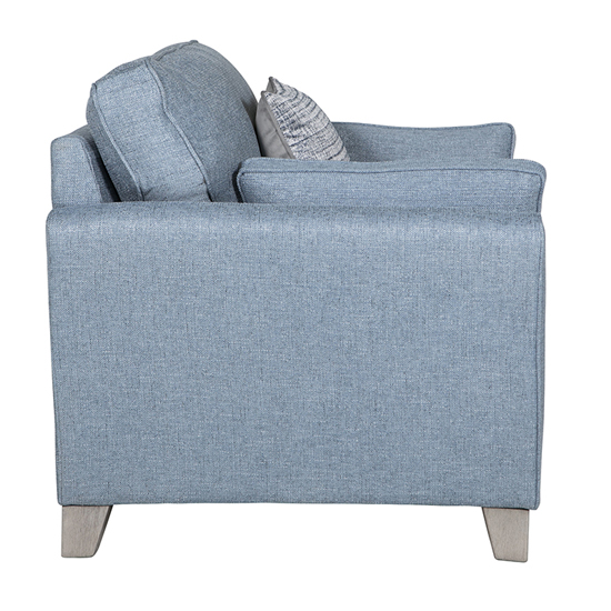 Castro Fabric 1 Seater Sofa In Blue With Cushions