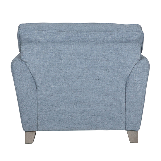 Castro Fabric 1 Seater Sofa In Blue With Cushions