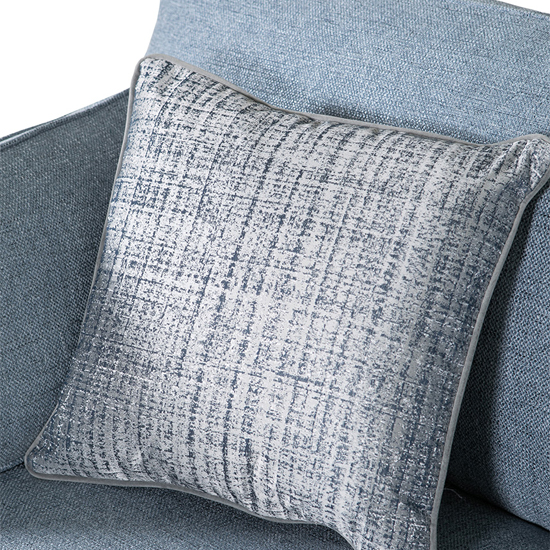 Castro Fabric 1 Seater Sofa In Blue With Cushions