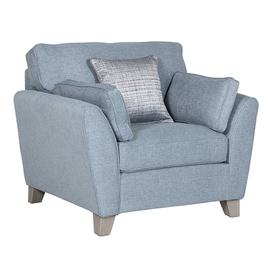 Read more about Castro fabric 1 seater sofa in blue with cushions
