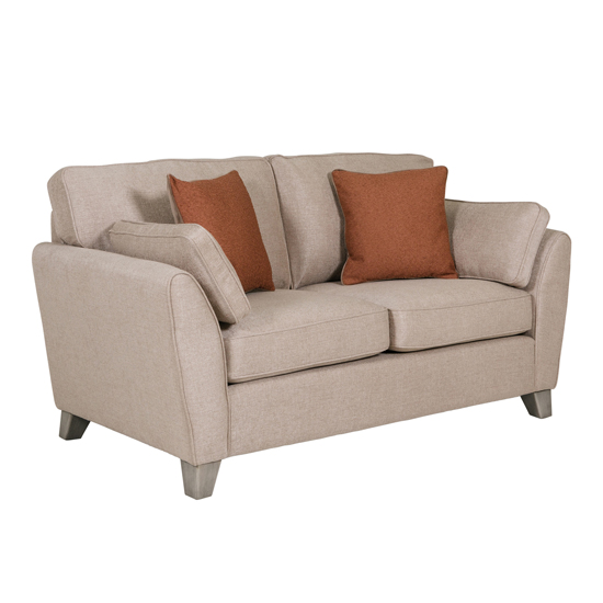 Read more about Castro fabric 2 seater sofa in biscuit with cushions
