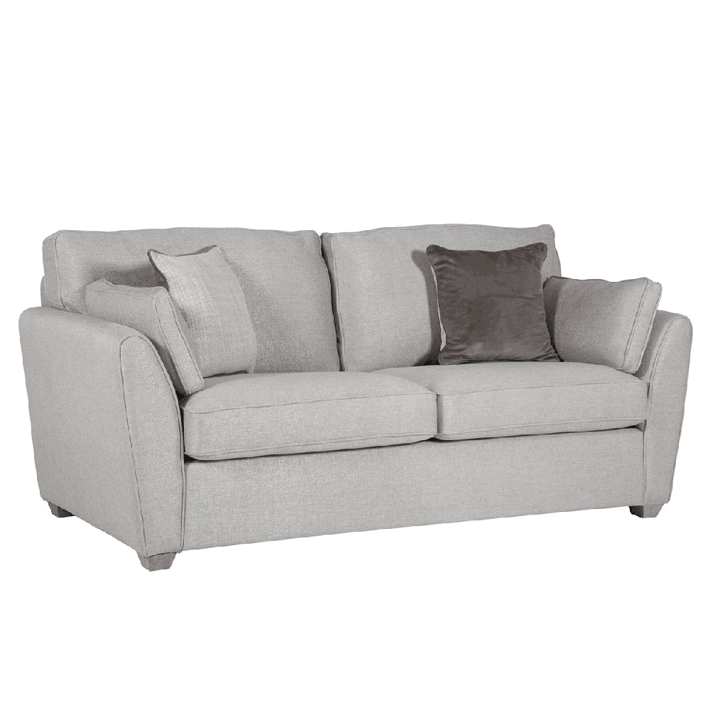 Read more about Castro fabric sofa bed with oak legs in light grey