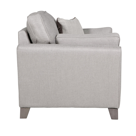 Castro Velvet Fabric 1 Seater Sofa In Light Grey