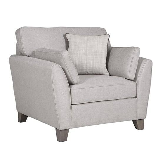 Castro Velvet Fabric 1 Seater Sofa In Light Grey