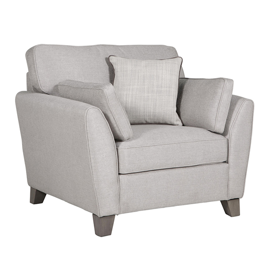 Castro Velvet Fabric 1 Seater Sofa In Light Grey