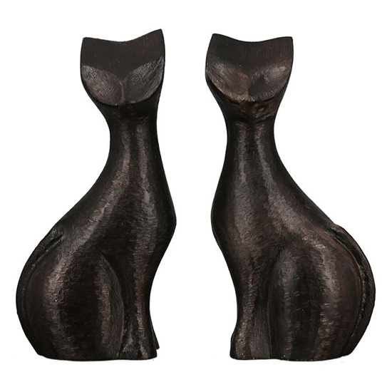 Read more about Cat aluminium set of 2 design sculpture in burnished bronze