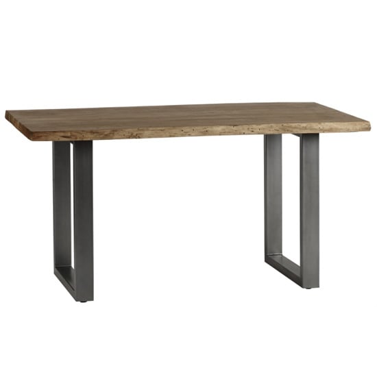 Product photograph of Catila Live Edge Medium Wooden Dining Table In Oak from Furniture in Fashion
