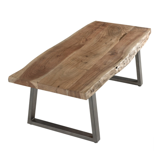 Catila Live Edge Wooden Coffee Table In Oak