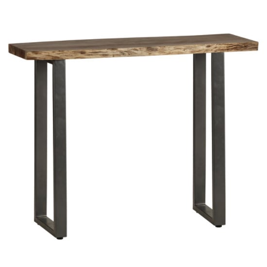 Catila Live Edge Wooden Console Table In Oak