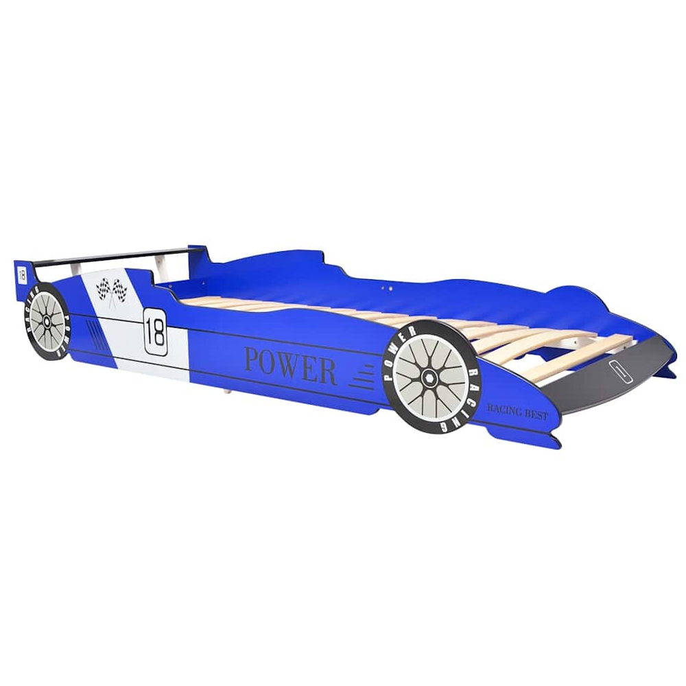 Catoosa Wooden Children Race Car Bed In Blue