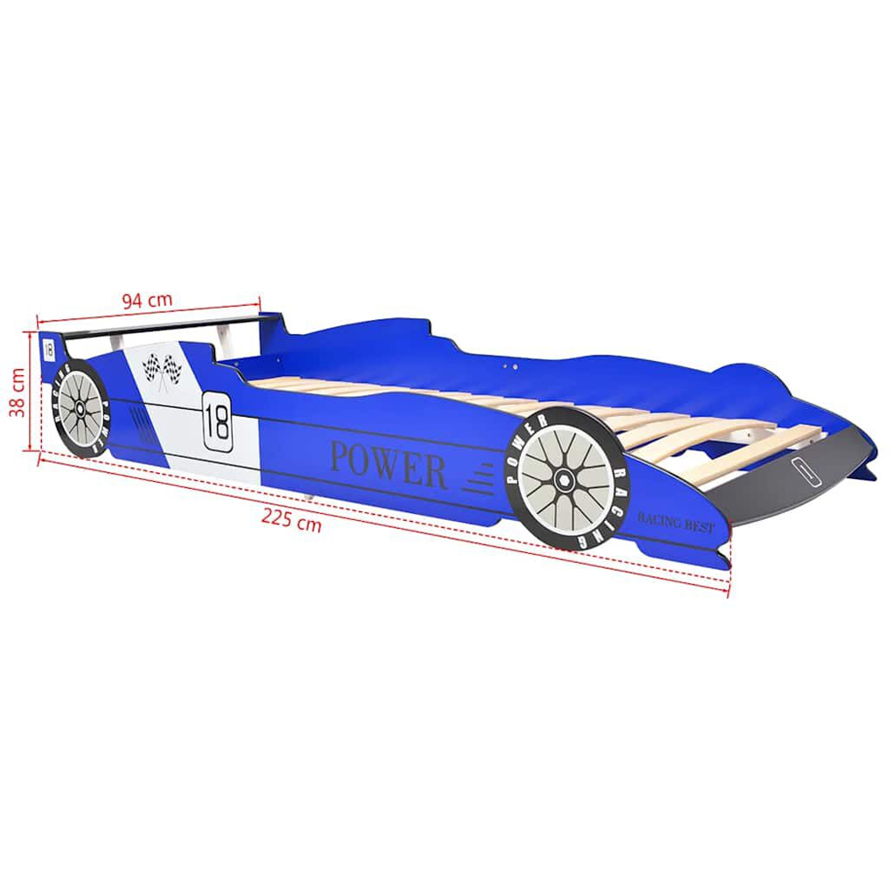 Catoosa Wooden Children Race Car Bed In Blue