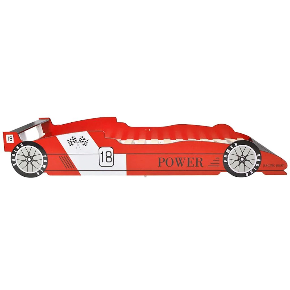 Catoosa Wooden Children Race Car Bed In Red