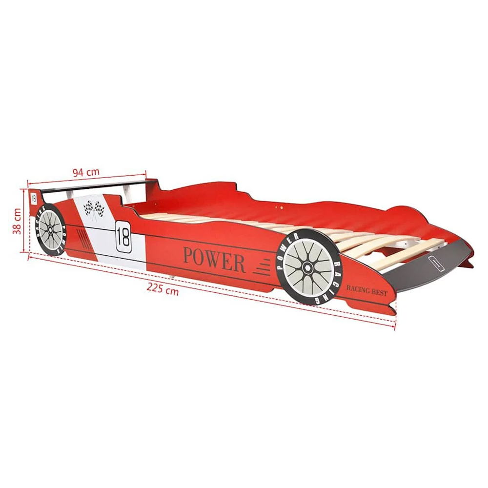 Catoosa Wooden Children Race Car Bed In Red