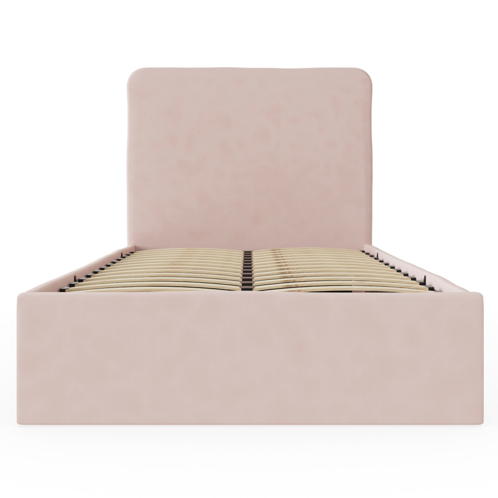 Catskill Fabric Ottoman Storage Single Bed In Pink