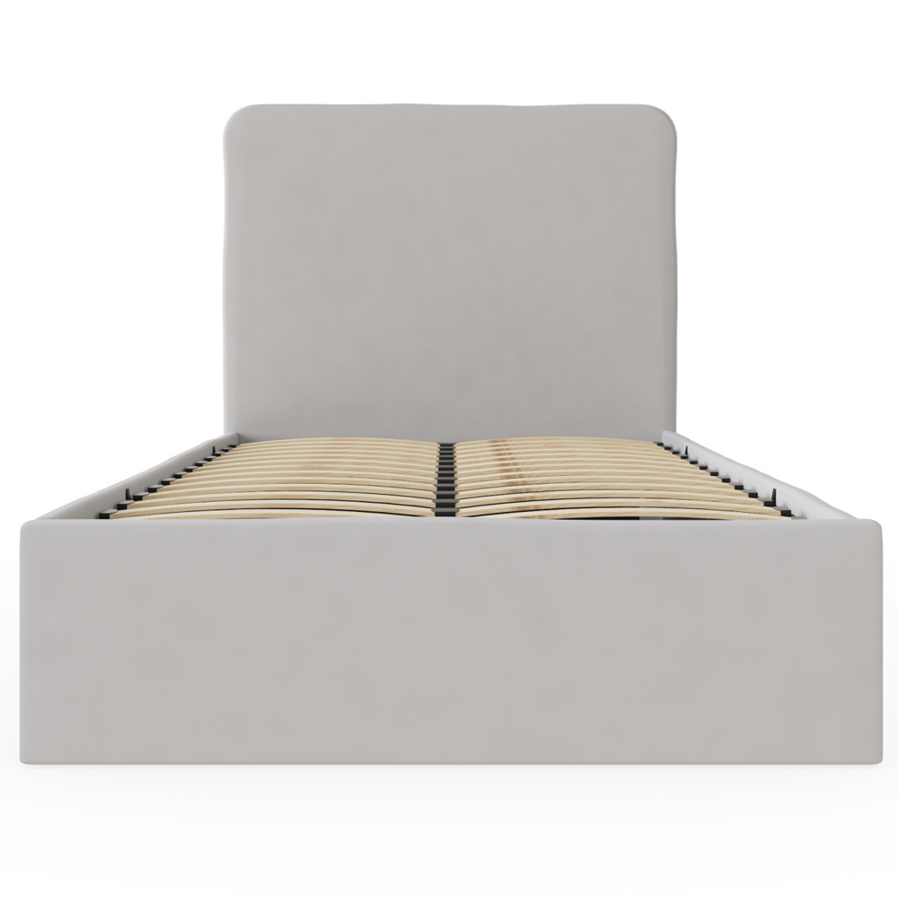 Catskill Fabric Ottoman Storage Single Bed In Soft Grey