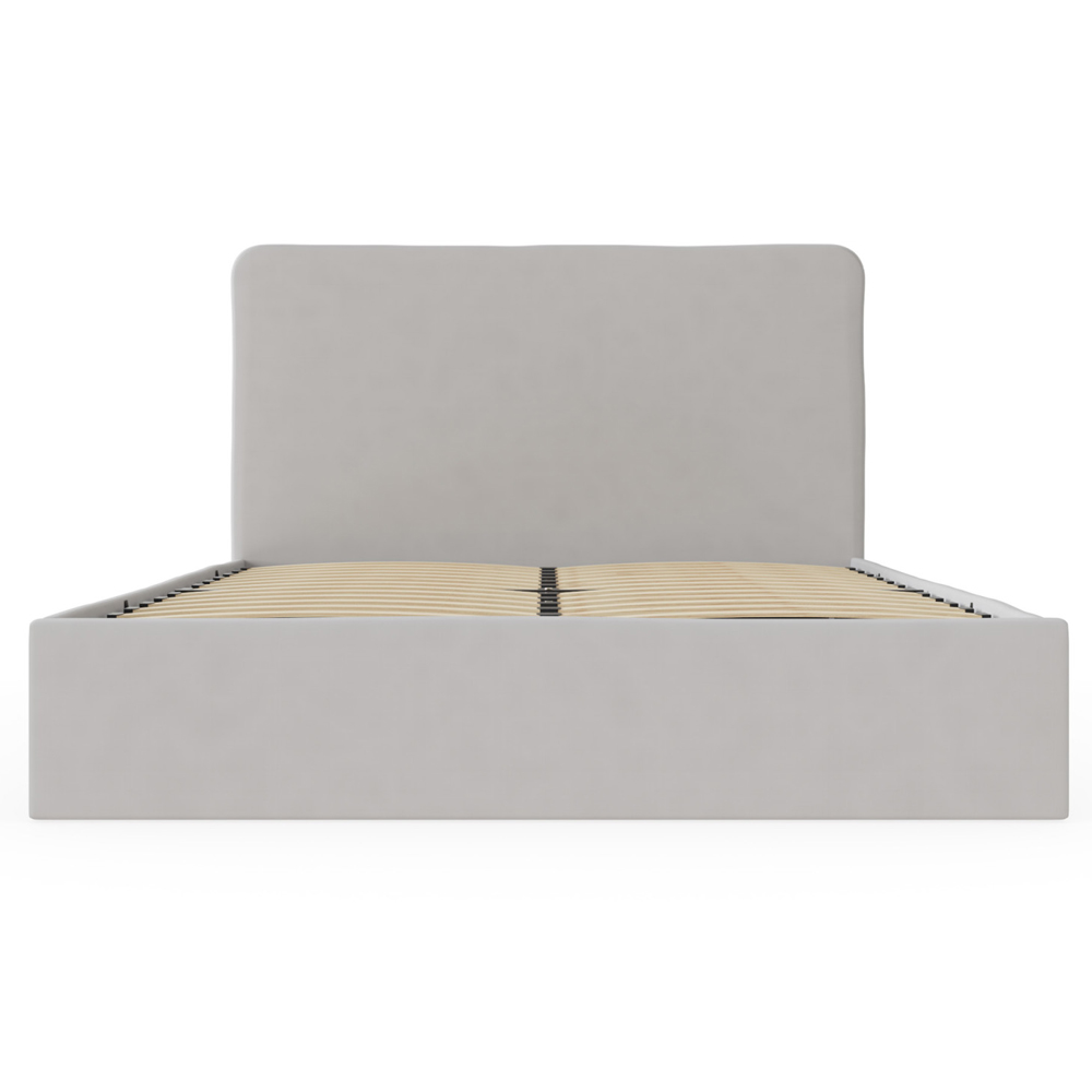 Catskill Fabric Ottoman Storage Small Double Bed In Soft Grey