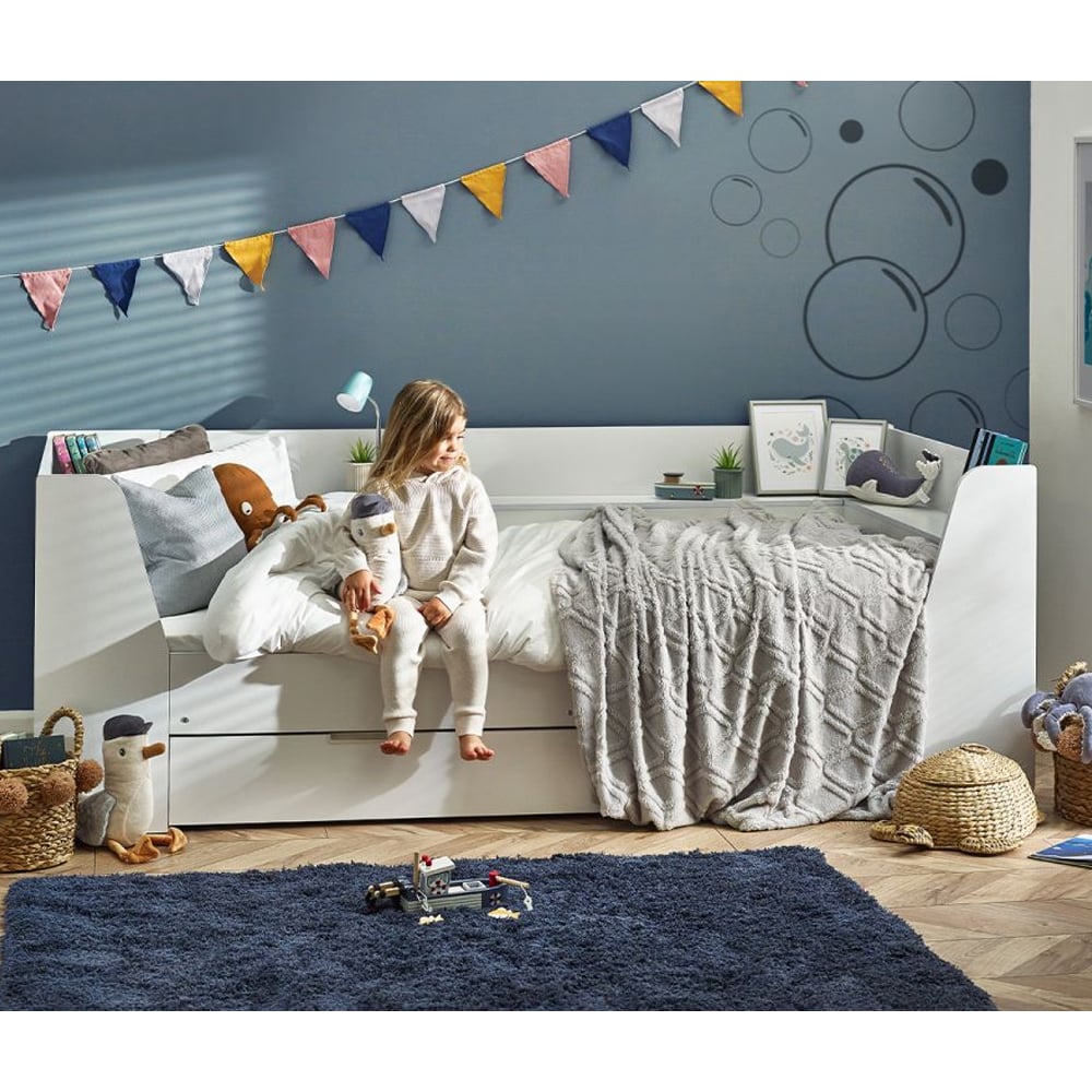 Read more about Catskill wooden children daybed with 1 drawer in white