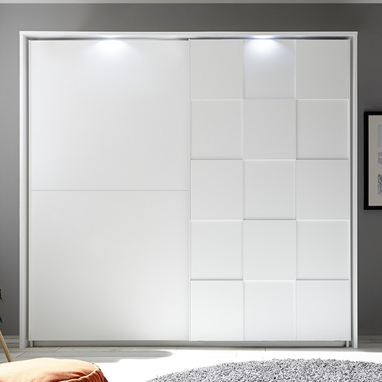 Read more about Cattio led wooden 3d design wardrobe in matt white