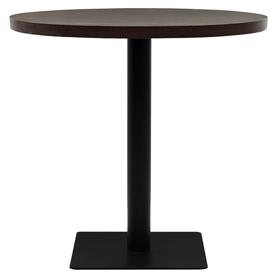 Causer Round Wooden Bistro Table In Dark Ash