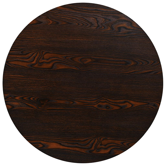 Causer Round Wooden Bistro Table In Dark Ash