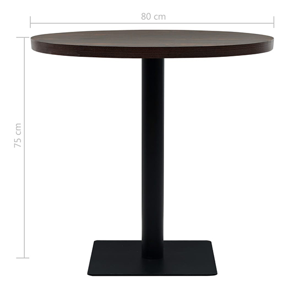 Causer Round Wooden Bistro Table In Dark Ash