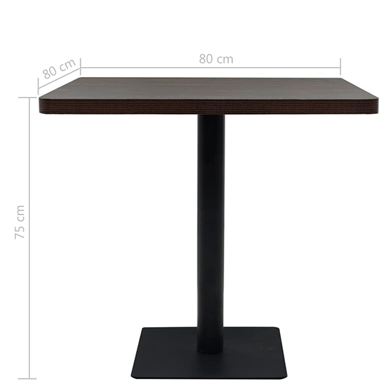Causer Square Wooden Bistro Table In Dark Ash