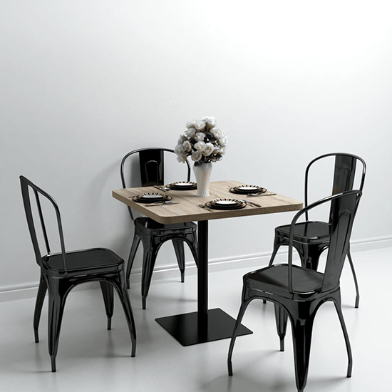 Causer Square Wooden Bistro Table In Oak