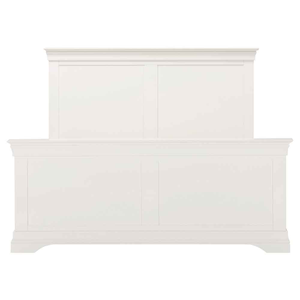 Cavara Wooden High Foot End Double Bed in Ivory